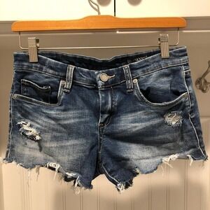 BlankNYC distressed stretch denim shorts